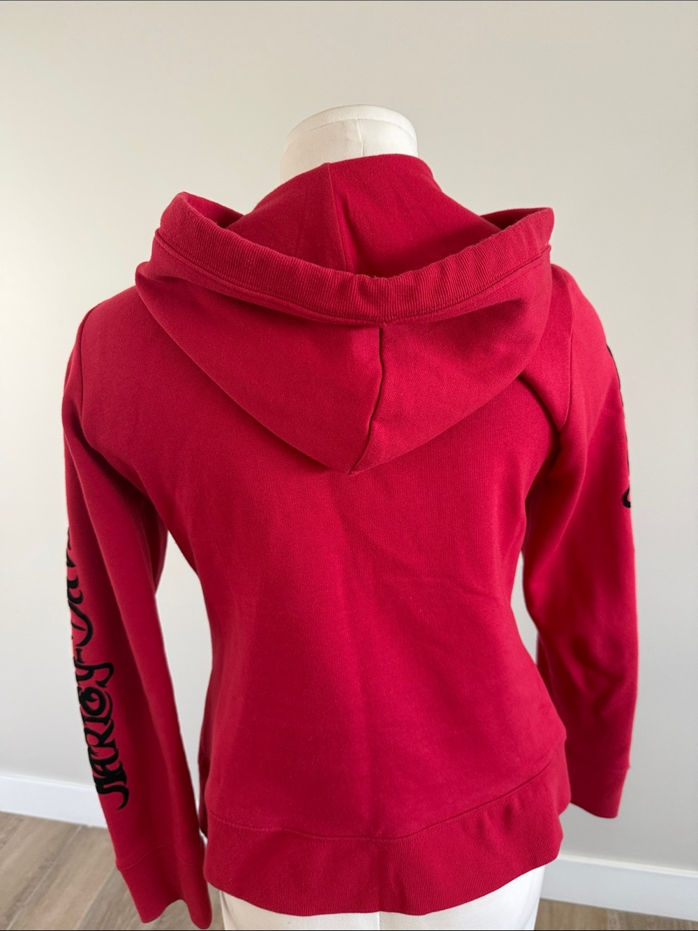 Harley-Davidson Red Women's Zip Hoodie with Black Studded Logo - Picture 2 of 5